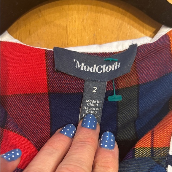 Modcloth Multicolor Ric Rack Plaid Midi Dress - Picture 4 of 5
